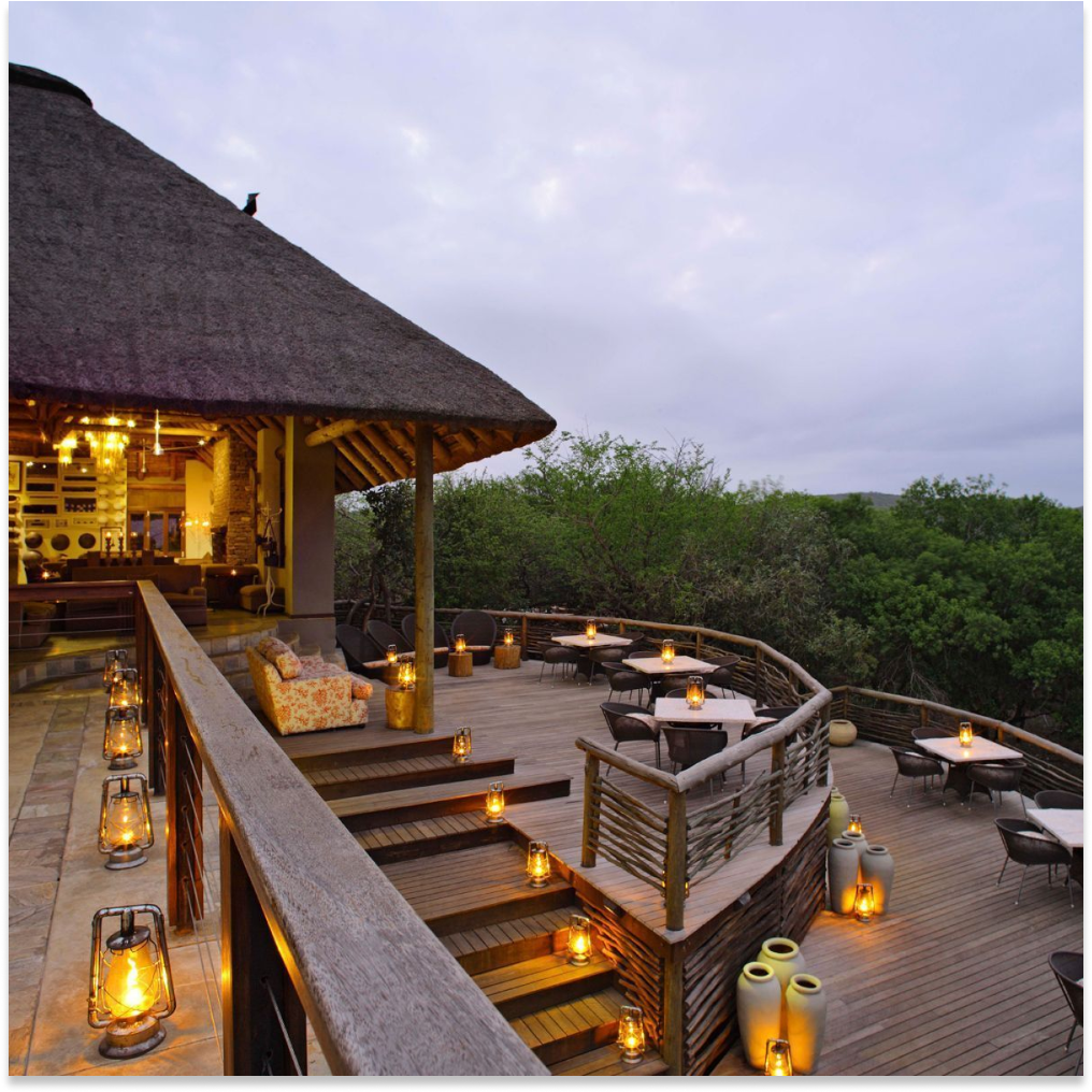 View from a deck overlooking the Phinda Private Game Reserve in South Africa.